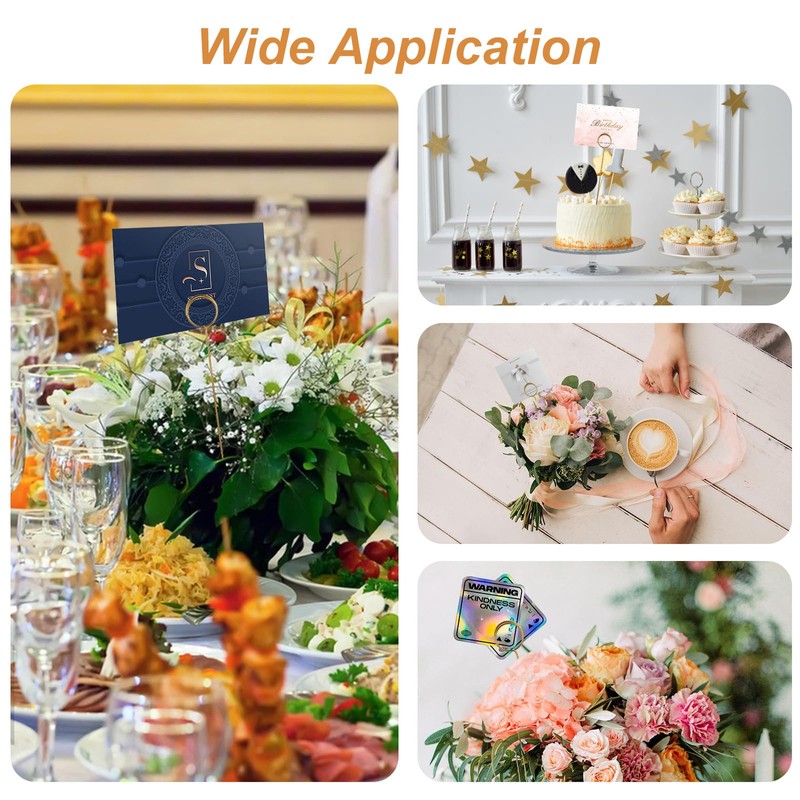 CertBuy 200PCS Metal Wire Floral Place Card Holder