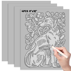 4Pcs Linoleum Blocks for Printmaking,8 x 10 Inch Linoleum Carving Tools Rubber Carving Blocks for Engraving Art Project