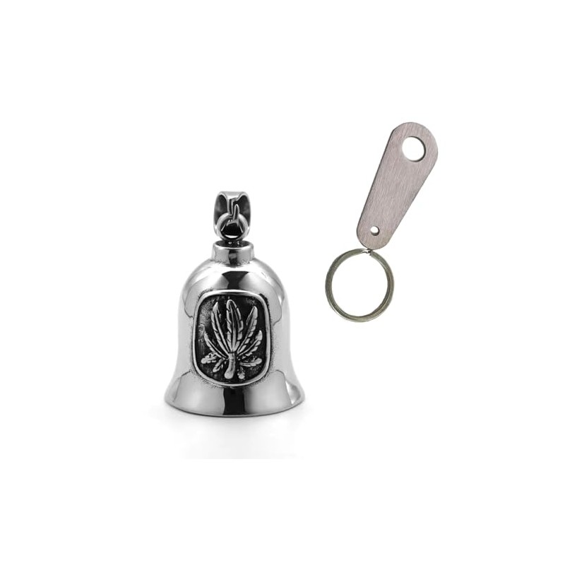 Leaf Motorcycle Ride Bell, Stainless Steel Bell Biker Accessory,Guard Riding