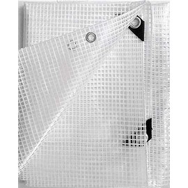 15' X 30' Clear Heavy Duty Poly Tarp 14 mil with Grommets for Nursery's Greenhouses Gardens Pen Covers (Finished Size Approx. 14'6" x 29'6")