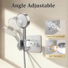 Adjustable Shower Head Holder Adhesive & Drill 2-in-1 with 360°
