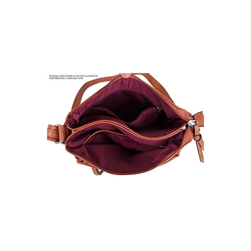 The Accessory Co. Womens Cross Body Bag Messenger Multi Compartment