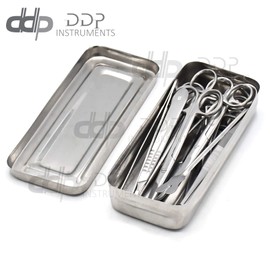DDP Set of 13 Pieces Basic Surgi Forceps Scissors Needle Holder Kit Stainless Steel Box Instruments DS-1290
