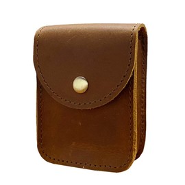 aolaso Leather Playing Card Case, Single Playing Cards, Deck Card Box for Men, Leather Mini Belt Bag, brown