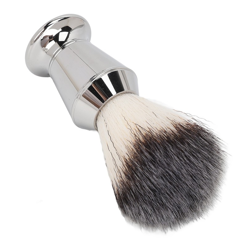 Beard Foam Brush Fine Synthetic Bristles Stainless Steel Fast Dry