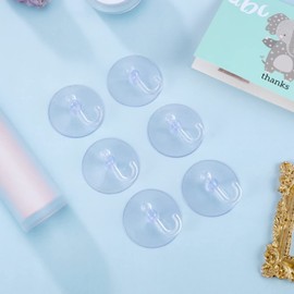 FUYOAL 8 Pcs Suction Hooks, Clear Towel Hooks Window Suckers with Hooks Heavy Duty Max Holding 2 KG for Bathroom Door Kitchen Hanging