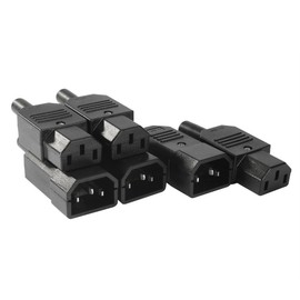 uxcell 3Pair AC250V 10A IEC C14 Male C13 Female, 3 Pins Terminals Inline Adapter Plug Power Socket Connectors