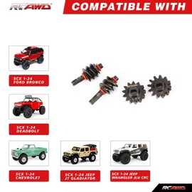 RCAWD SCX24 AX24 8% Speed Increase Worm Gear Set, 12T 13T for Axial Bronco C10 Deadbolt Wrangler JLU CRC JT Gladiator Dodge Power Wagon 1/24 Front Rear Upgrades