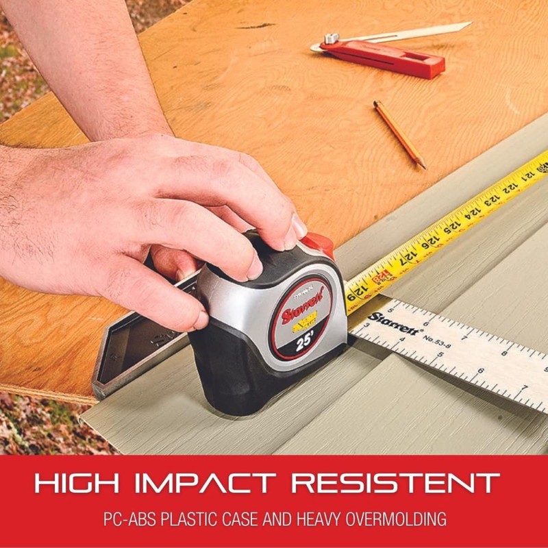 Starrett Exact Plus Retractable Imperial/Metric Pocket Tape Measure with Nylon