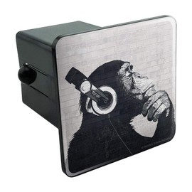 GRAPHICS & MORE Headphone Chimp Monkey Wall Tow Trailer Hitch Cover Plug Insert