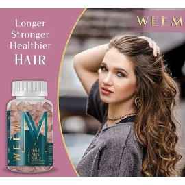 Weem Cabello, Piel Y Uñas 60 Gummies Con Biotina Frambuesa                                                                                            