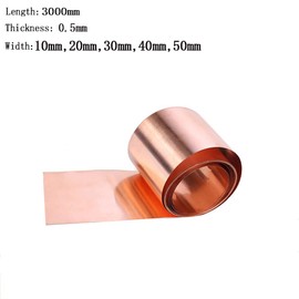 SOFIALXC Pure Copper Sheet Plate Raw Materials Thickness (0.3 mm) Width: 50 mm Length: 3000 mm