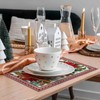 Christmas Poinsettia Placemats Set of 6, Seasonal Winter Christmas Red