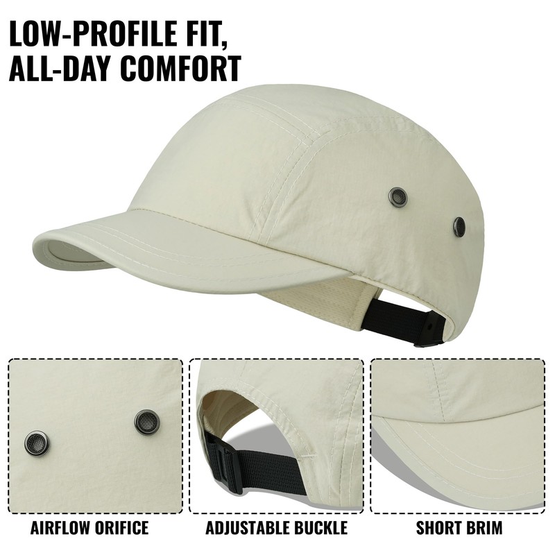 Croogo Short Brim 5 Panel Hat Quick Drying Baseball Cap