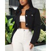GarRela Women's Cropped Denim Jean Jacket Button Down Frayed Washed