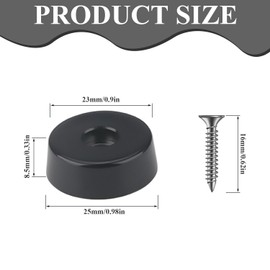 ZDNT Pack of 30 Furniture Feet Rubber Feet Cutting Boards Rubber Buffer with Screws Rubber Feet Screwable Furniture Round Rubber Feet for Furniture to Protect Furniture from Moisture and Floor