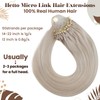 Hetto Real Hair Extensions Micro Ring Blonde Extensions Loop Micro