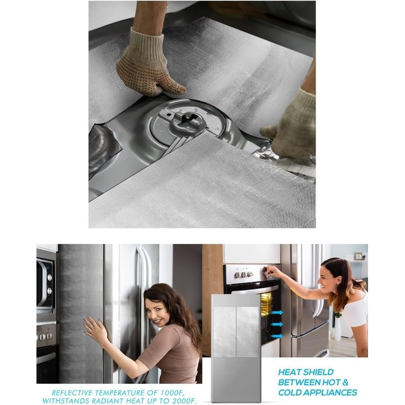 Alioncar 12'' X 24''Aluminized Heat Shield Mat Thermal Barrier Adhesive
