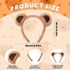 Animals Headband Bear Ears Children in Need Headband, Cute Cartoon Ear Headbands Animal Costume, Animal Party Costume Accessories for Adult Kids Daily Dress Up, Photography, Cosplay (Brown)