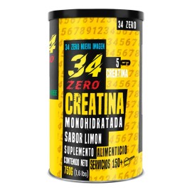 Creatina Monohidratada 750g 34 Zero 150 Servicios Sabores Limón