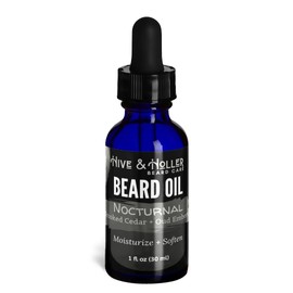 Hive & Holler Beard Oil for Men - Nocturnal: Smoked Cedar & Oud Embers - Premium Beard Care Oil - Natural Ingredients for Healthy Beard Growth, Softening, and Itch Relief - 1 fl oz