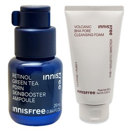 Innisfree Retinol PDRN Ampoule 25ml + Volcanic Pore Baja Cleansing Foam 150g / 이니스프리 레티놀 PDRN 앰플 25ml+화산송이 모공 바하 클렌징 폼150g