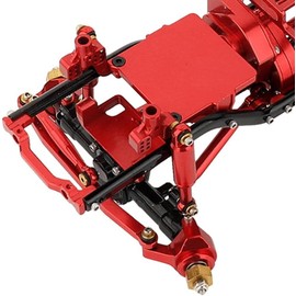 Pothyes SCX24 Front Bumper Mount for Axial Deadbolt AXI90081 1/24 RC Crawler Car Aluminium Upgrade Parts (Red)