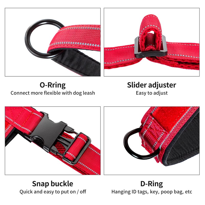 Annchwool No Pull Dog Harness with Soft Padded Handle,Reflective Strip
