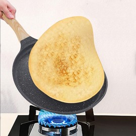 Oriental riverkit Pan with Wooden Handle, Non-Stick Coated, Small Universal Pan for All Hobs, Anti-Scratch Pan, Aluminium Smokeless Pan