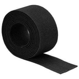 TA-VIGOR 38mm Twill Wide Elastic Band, 1.5 inch 2 Yard Double-Side Woven Elastic Bands Knit, Flat Polyester Elastic Spool Heavy Stretch Strap Knitting for Sewing Crafts Waistband, Black