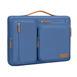 MOSISO 360 Protective Laptop Case 13.3 inch, 13-13.3 inch Laptop Sleeve Compatible with MacBook Air/Pro 13/Pro 14, HP Dell Acer ASUS, Side Open Carrying Case with 4 Zipper Pockets&Handle, Cadet Blue