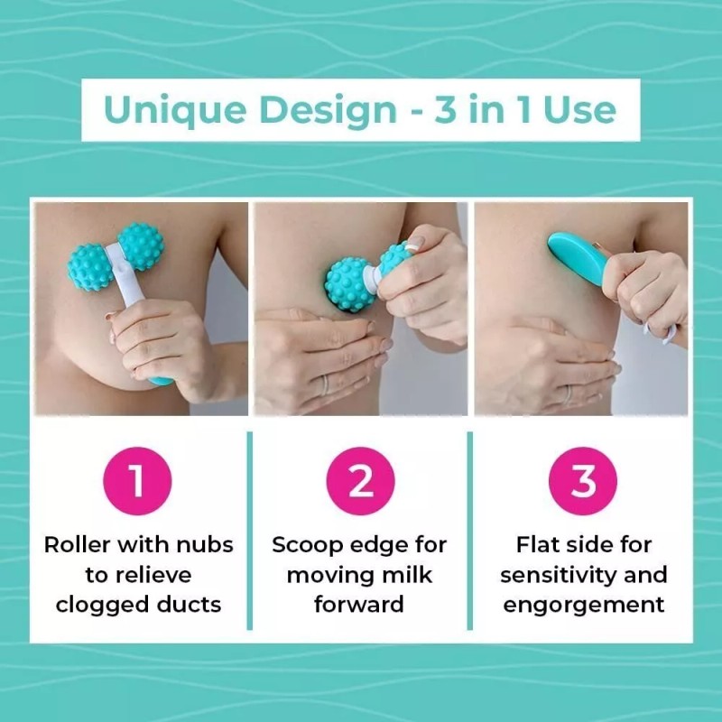 LaVie 5-in-1 Lactation Massager Roller, Manual Massage Roller, Breastfeeding.