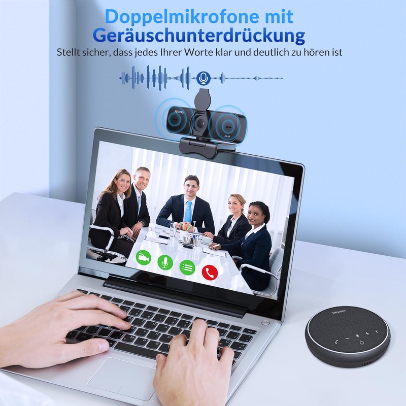 NEWORK 4K PC Webcam with Sony Sensor, Auto Focus and