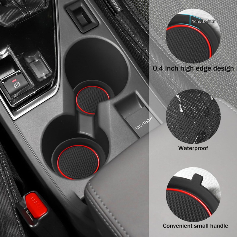 SENSHINE Cup Holder Insert Liner for Subaru Crosstrek Impreza Accessories