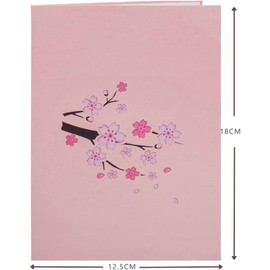 3D Cherry Blossom Pop Up Card for Birthday, Wedding, Anniversary, Mother's Day, Thank You, Get Well – Elegant 5"x7" Greeting Card with Envelope & Note Tag, Handcrafted Floral Pop-Up for All Occasions (pink)