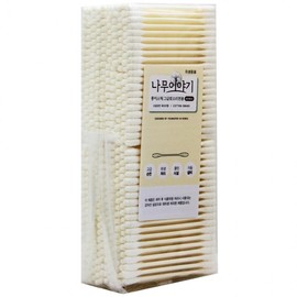 Tree Story Paper Stick Premium Swirl Cotton Swabs 100P 4 Packs 6ea