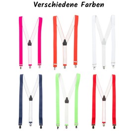 Shenky Y-shaped braces with 3 very robust clips, made in Germany - neon green