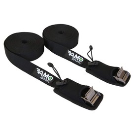 VAMO SUP Kayak Surfboard Surf Rack Tie Down Straps - Black Pair (15FT)