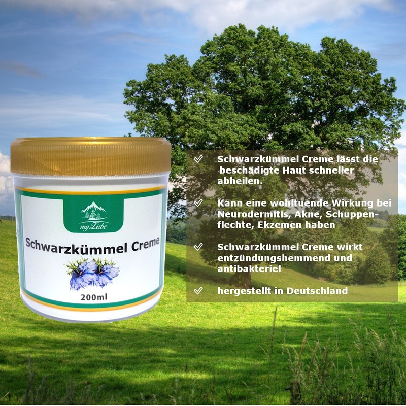 Black Cumin Cream 200 ml Soothing Effect for Neurodermatitis, Acne