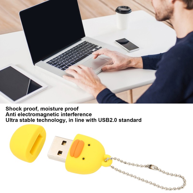 Cartoon Flash Drive Cute Yellow Duck Shape Anti Electromagnetic Interference