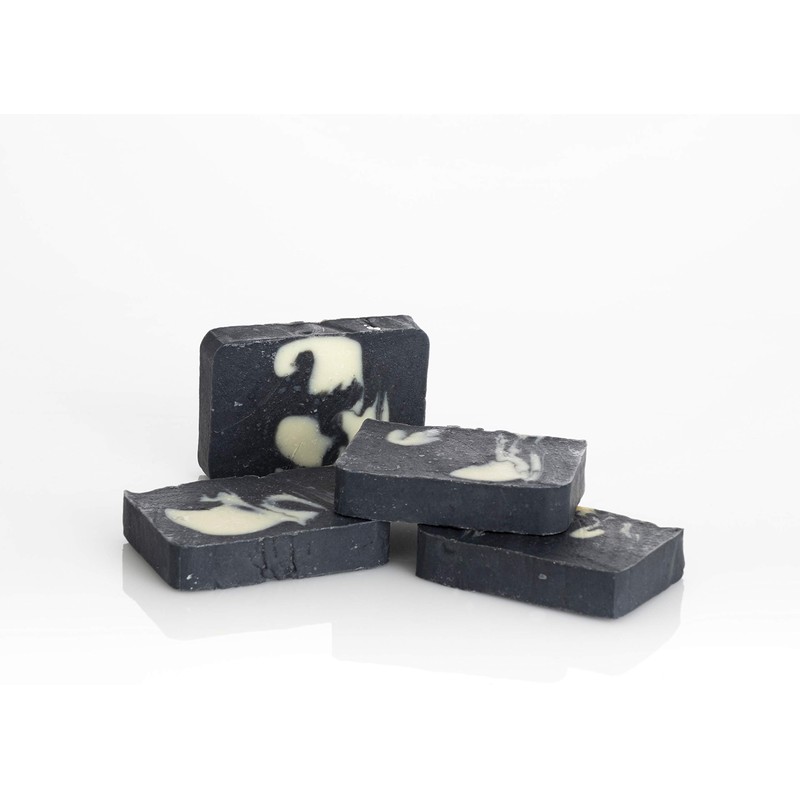KIT 4 JABONES ARTESANALES de CARBON ACTIVADO y TEA TREE