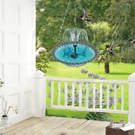 Bird Baths for Outdoors - Solar Fountain Bird Feeder - Hangable Drinking Feeder Decor Bath for Outside Garden Patio Hummingbird Balcony
