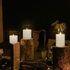 NICEME Pure White Glass Flameless Candles, Battery Operated LED Pillar