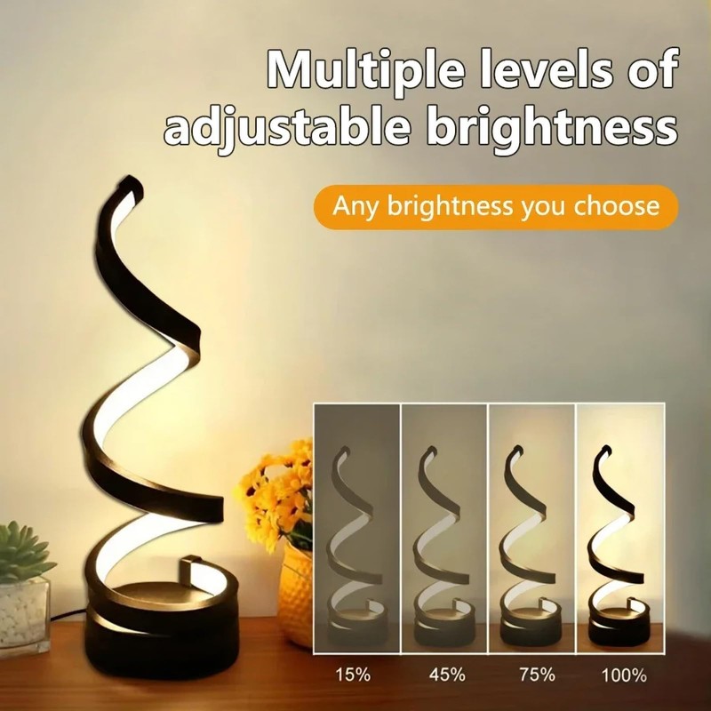 NCONCO Spiral LED Table Lamp for Bedroom, USB Powered Desk