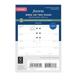 Pocket Week on two pages English recycled paper 2026 diary 26-68221R