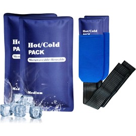 Compresas de gel frio, Paquetes de Hielo Deportivos, Cold Pack Durable Resistente al Agua para Grio y Calor para Alivia Dolores Articular y Muscular (2PCS 250g)