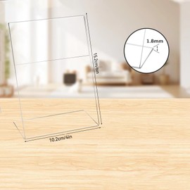 10 Pack Acrylic Photo Frames 6X 4 Inches Clear Picture Frames Plastic Collage Frames Flyer Display Vertical Slanted Back Stand Up Sign Holder for Office Desktop Photo Picture Menu Document