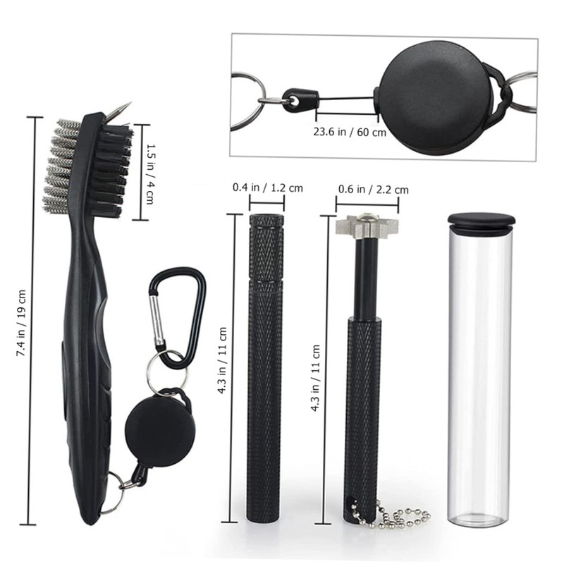 Totority 1 Set Golf Cleaning Tools Portable Club Brush Groove