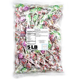 Charms Blow Pops, 5lb Bulk Bag (Approx 115), Assorted Fruit Flavored Bubble Gum Filled Lollipops, Individually Wrapped Bulk Hard Candy, The Hampton Popcorn & Candy Company