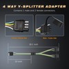 Amexmart Universal 4 Way Flat Y-Splitter Plug and Play Adapter